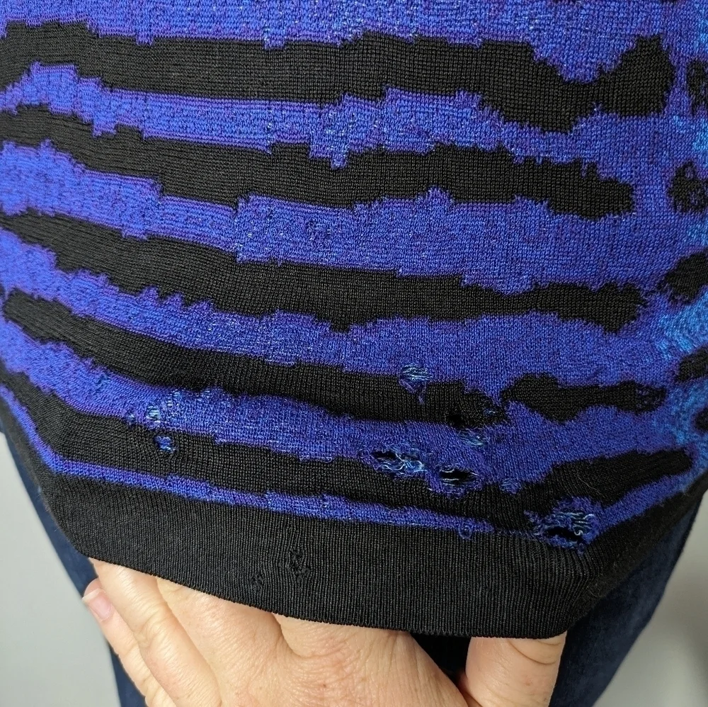 Proenza Schouler Re Edition black blue silk sweater S - Picture 2 of 12